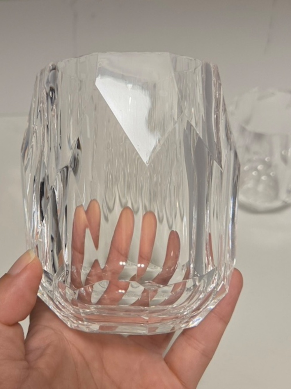Set of Four (4) Clear Acrylic Faceted Tumblers by Rachel Zoe...RARE